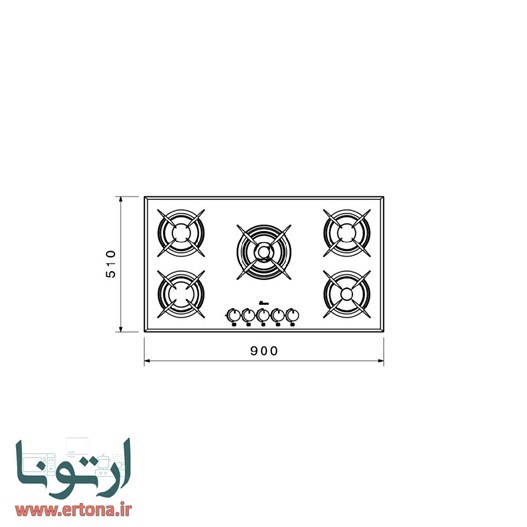 اجاق شیشه‌ای بیمکث مدل 0058 مشکی
